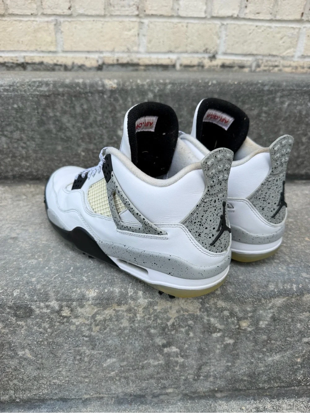 Jordan Retro 4 White Cement Golf Spiked Size 11